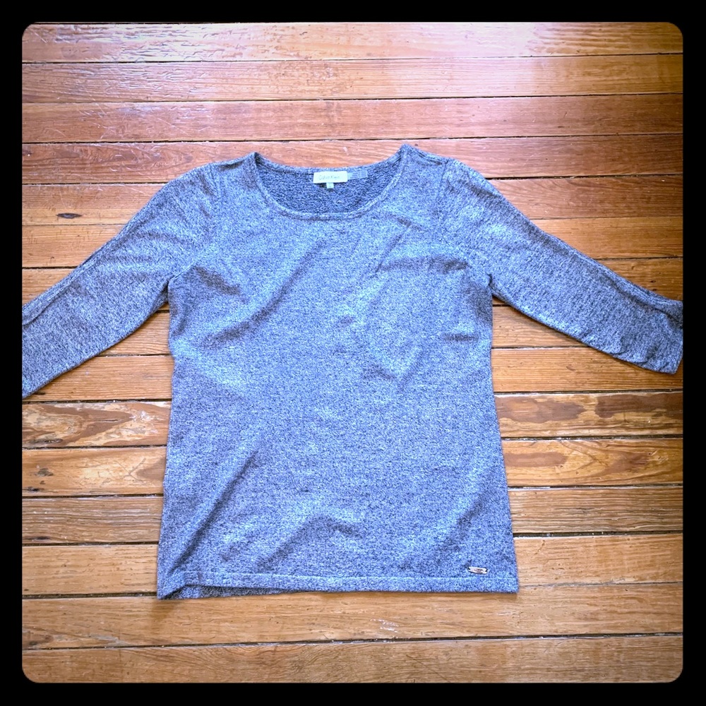 Calvin Klein 3/4 length open sleeve heather top